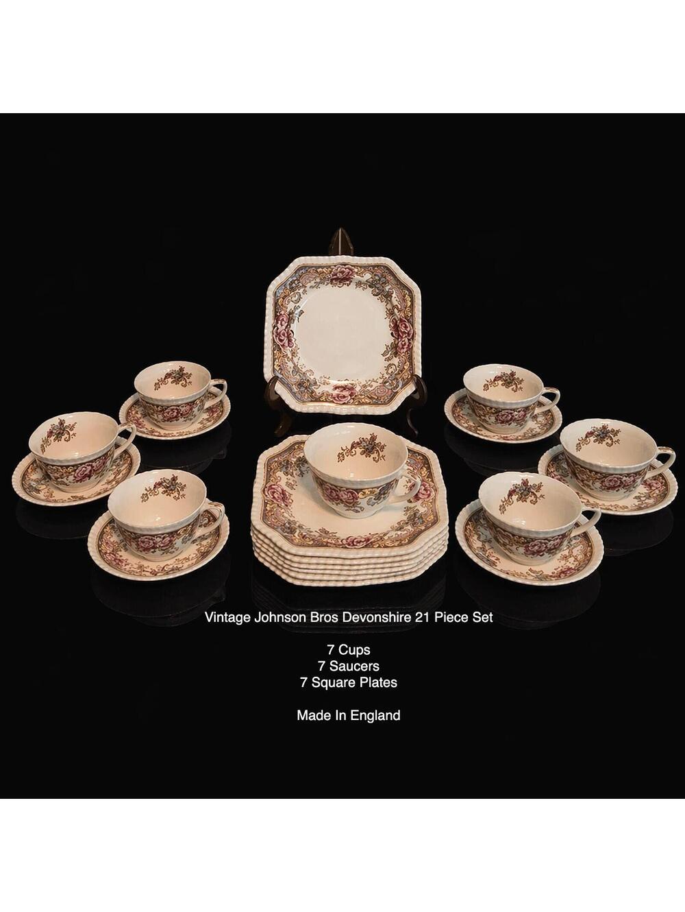 Vintage Johnson Bros Devonshire 21 Piece Set - Made In England - 10261